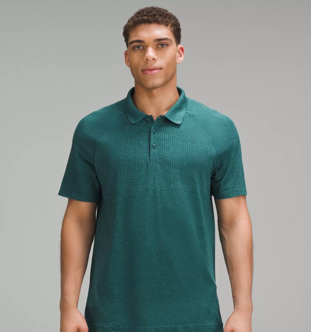 Lululemon men’s metal vent tech polo shirt green size large stretch